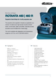 Data sheet | ROTANTA 460 | 460 R