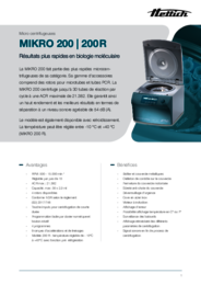 Feuillets d'information | MIKRO 200 | 200 R