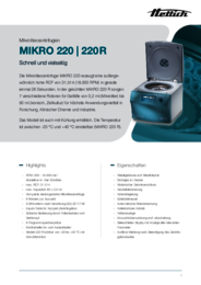 Datenblatt | MIKRO 220 | 220 R