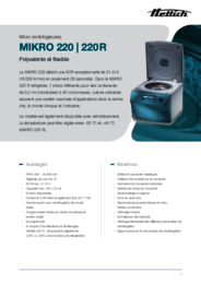 Feuillets d'information | MIKRO 220 | 220 R