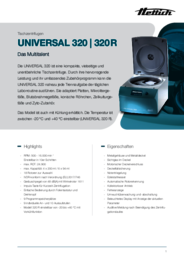 Datenblatt | UNIVERSAL 320 | 320 R