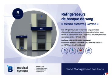 Brochure | Réfrigérateurs de banque de sang