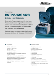 Datenblatt | ROTINA 420 | 420 R