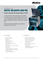 Feuillets d'information | ROTO SILENTA 630 RS