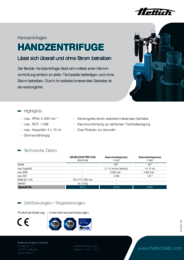 Datenblatt | HANDZENTRIFUGE