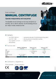 Data sheet | Manual Centrifuge