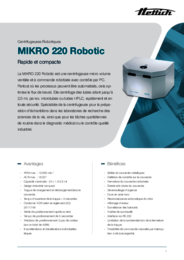 Feuillets d'information | MIKRO 220 Robotic