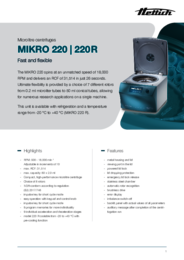 Data sheet | MIKRO 220 | 220 R